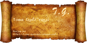 Toma Gyöngyi névjegykártya